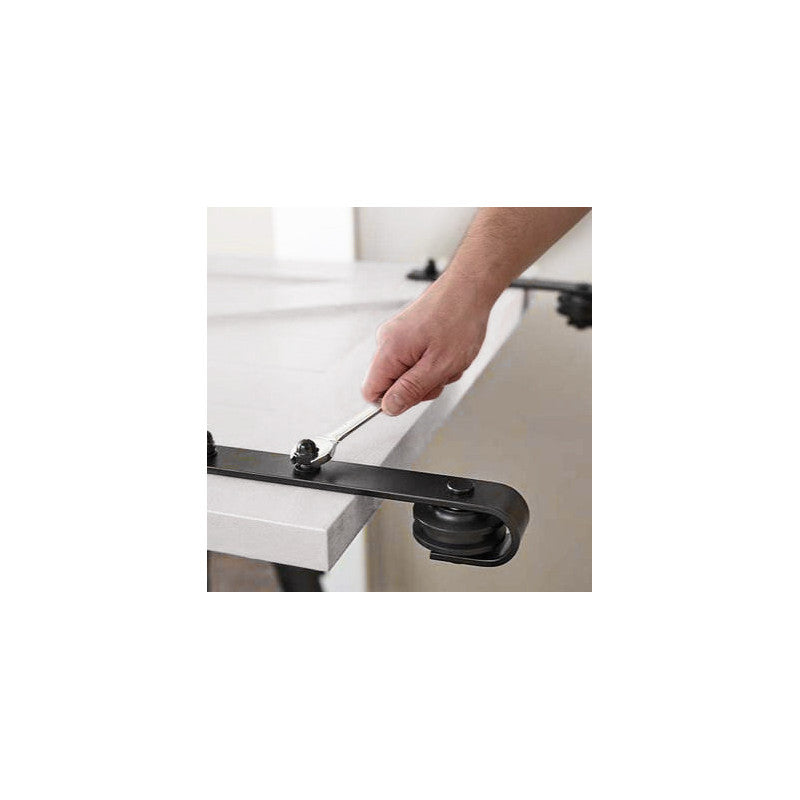 Emuca Kit di ferramentaper armadio 2 ante scorrevoli e chiusura soft Flow con binari incassati 2,35 m, pannelli non in..