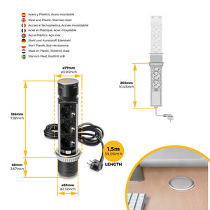 Emuca Lotto di 10 interruttori da incasso D21x21, Tecnoplastica, Bianco