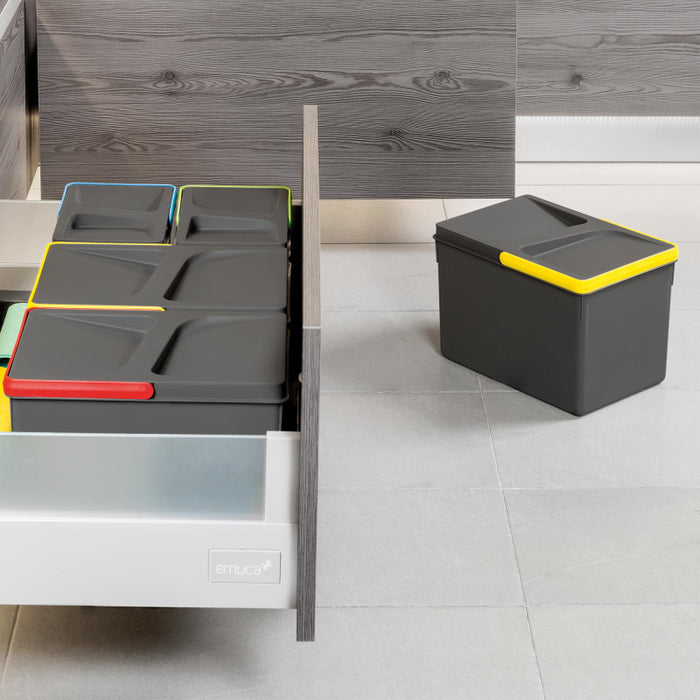 Emuca Lotto di 4 traverse per mobili da cucina Albeam, con accessori a vite, Alluminio e Tecnoplastica, Anodizzato opaco