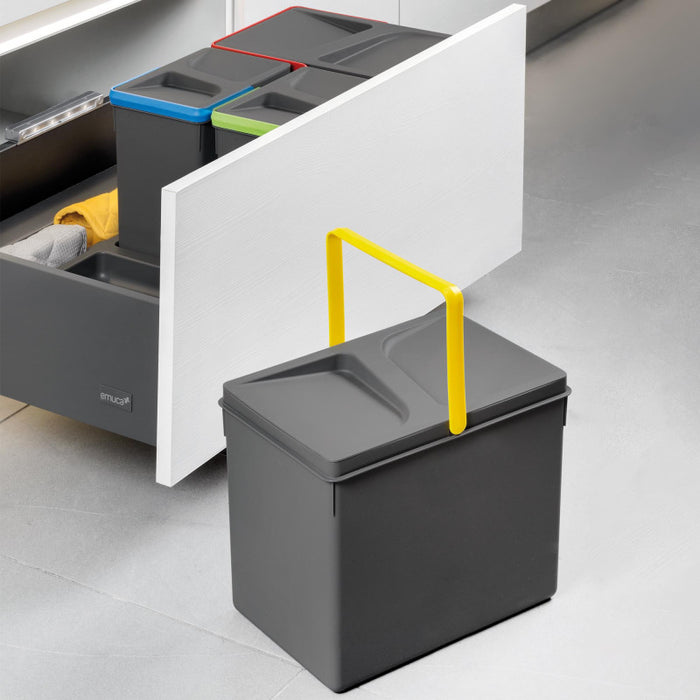 Emuca Lotto di 4 traverse per mobili da cucina Albeam, con accessori a vite, Alluminio e Tecnoplastica, Anodizzato opaco