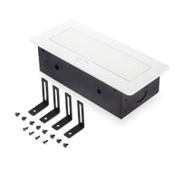 Emuca Multiconnettore Atom 26, 225x111mm, 2 prese Schuko, 1 USB Tipo A, 1 USB Tipo C, 1 RJ45, 1 HDMI, Zama-Acciaio-Pla..