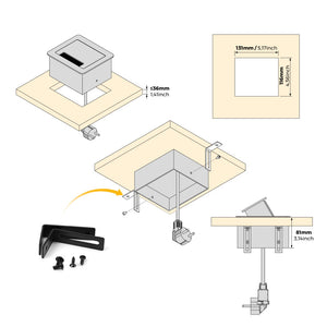 Emuca Multiconnettore da tavolo Atom 26 Lite, 225x111 mm, 2 prese Schuko, 1 USB Tipo A, 1 USB Tipo C, Zama-Acciaio-Pla..