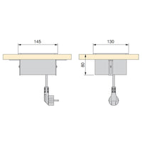Emuca Multiconnettore da tavolo Atom 26 Lite, 225x111 mm, 2 prese Schuko, 1 USB Tipo A, 1 USB Tipo C, Zama-Acciaio-Pla..