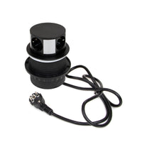 Emuca Multiconnettore Vertikal Push diametro 100mm, 3 spine di tipo Schuko, 1 USB tipo A, 1 USB tipo C, Acciaio e Tecn..