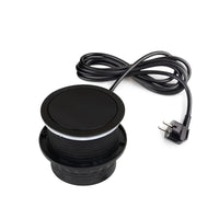 Emuca Multiconnettore Vertikal Push diametro 100mm, 3 spine di tipo Schuko, 1 USB tipo A, 1 USB tipo C, Acciaio e Tecn..