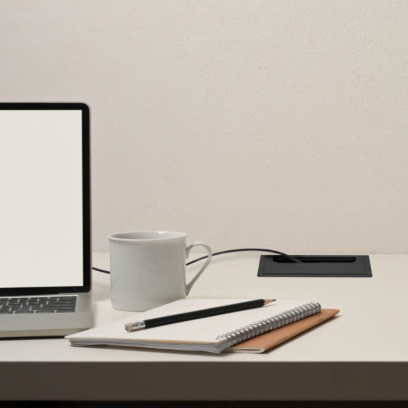 Emuca Multipresa estraibile Vertikal, 3 prese Schuko, 1 USB Tipo A, 1 USB Tipo C, Tecnoplastica e Alluminio, Grigio me..