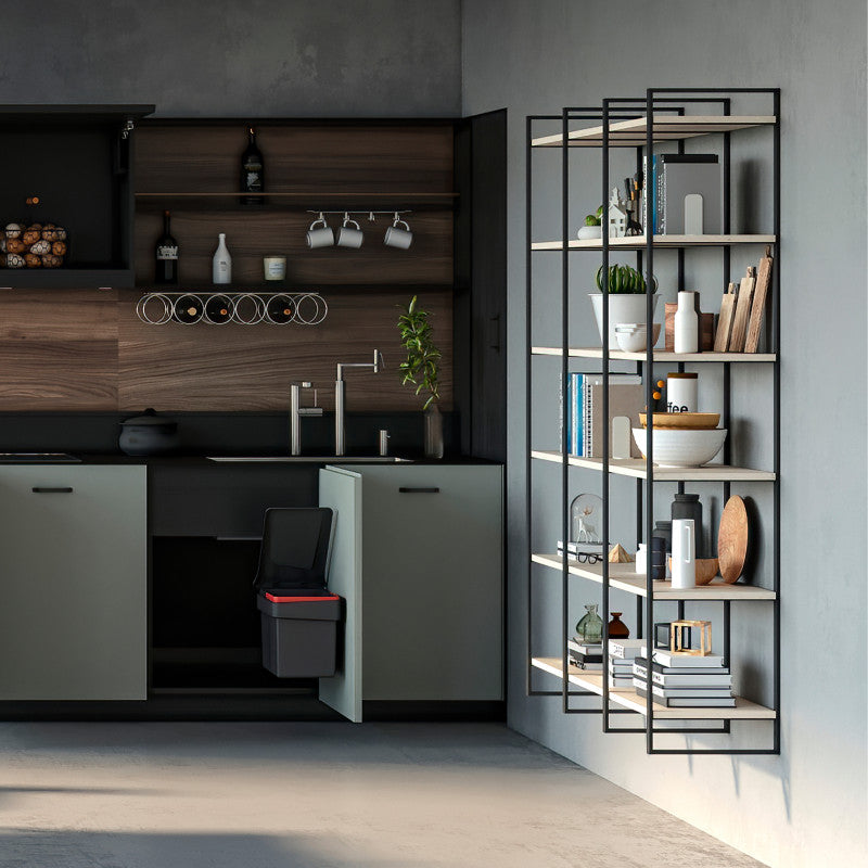 Emuca Multipresa estraibile Vertikal, 3 prese Schuko, 2 USB tipo A, Tecnoplastica e Alluminio, Verniciato bianco