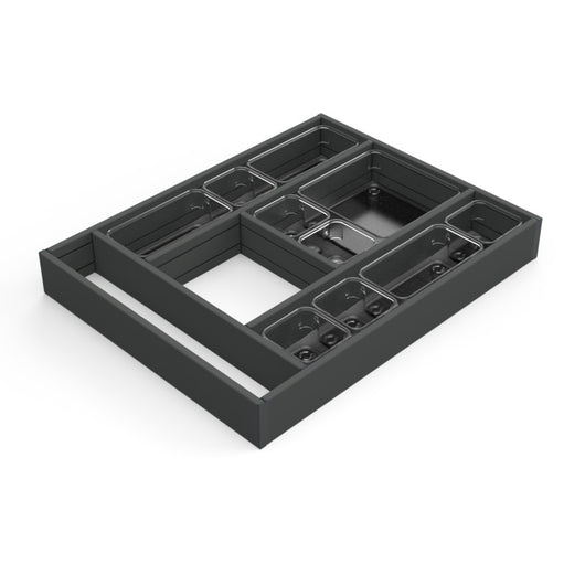 Emuca Organizzatore per cassetti Alumount 600x500, Alluminio, Grigio antracite