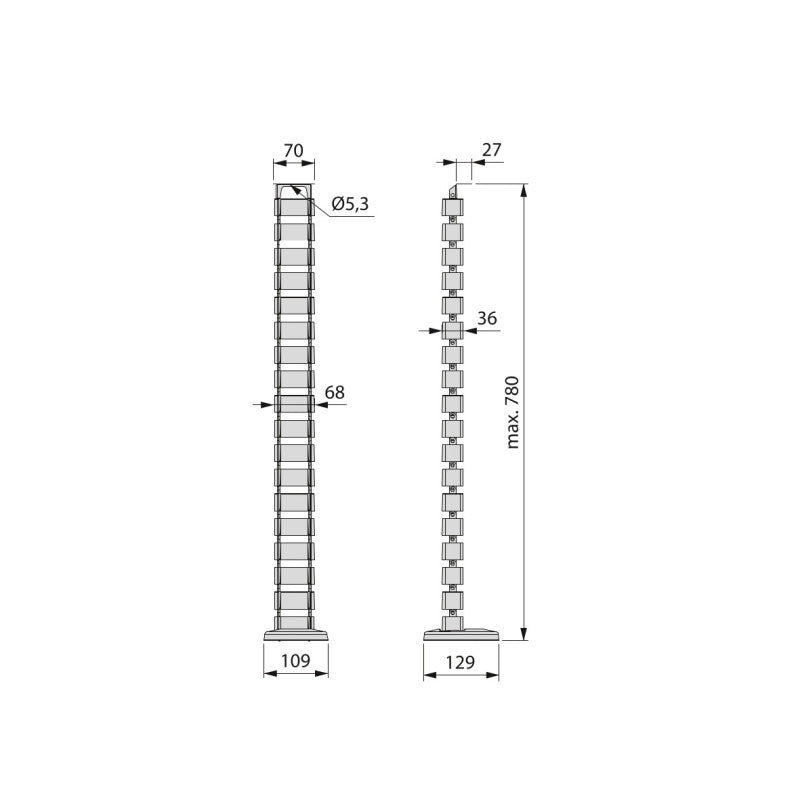 Emuca Porta-cravatte estraibile laterale Self, Acciaio e Tecnoplastica, Verniciato alluminio