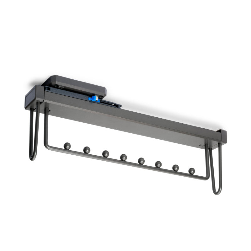 Emuca Porta-cravatte laterale estraibile Quartz, Tecnoplastica e Alluminio, Titanio