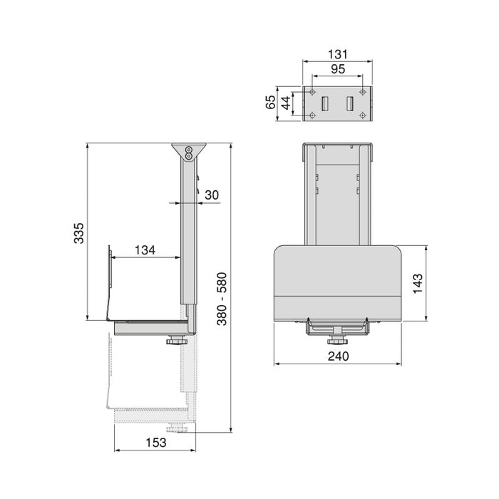 Emuca Portapantaloni estraibile, Sinistro, Acciaio e Tecnoplastica, Verniciato alluminio