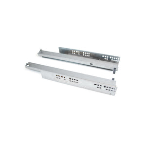 Emuca Set di guide per cassetti a scomparsa Silver, estrazione totale, push, profondità 300 mm, Acciaio, Zincato bianco