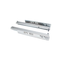 Emuca Set di guide per cassetti a scomparsa Silver, estrazione totale, push, profondità 350 mm, Acciaio, Zincato bianco