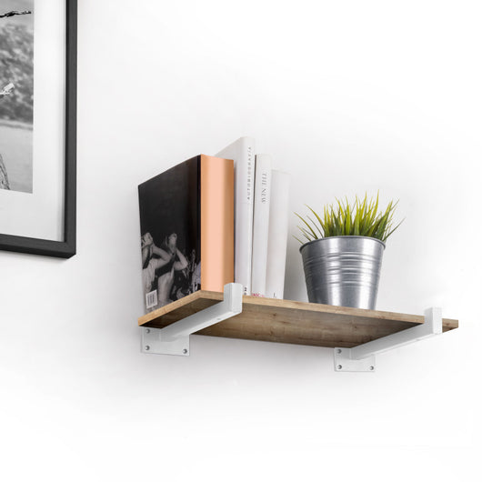 Emuca Set di supporti per mensole in legno Shelf dritto con tubo quadro, Acciaio, Verniciato nero