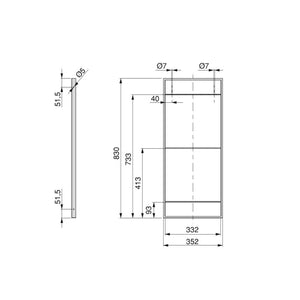 Emuca Set di telai per scaffali Lader, altezza 1150 mm, Acciaio, Verniciato nero