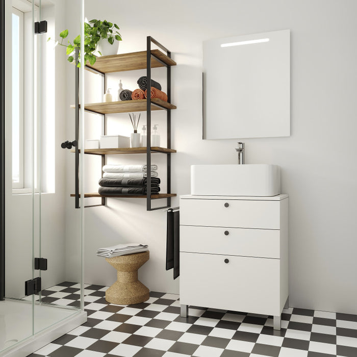 Emuca Set di telai per scaffali Lader, altezza 1790 mm, Acciaio, Verniciato nero