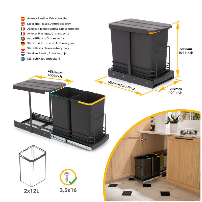 Emuca Tavola da stiro Iron 2, Acciaio e Legno, pieghevole ed estraibile per mobili Iron 2