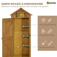 Capanno da Giardino Porta Attrezzi in Legno Impermeabile, 77x54.2x179 cm Giallo