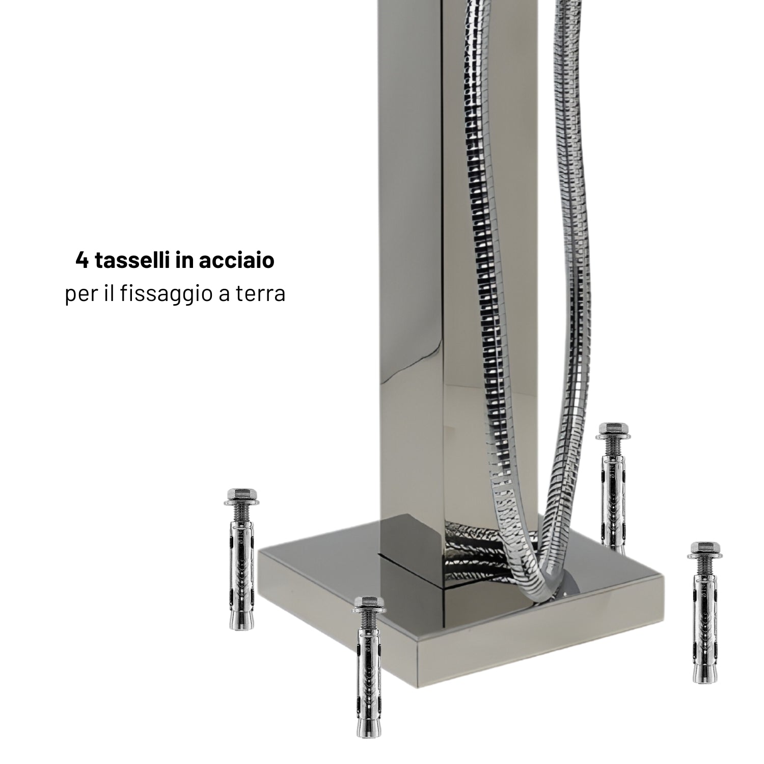 Fontana da giardino a colonna esterno in acciaio inox con cover impermeabile *** modello salice, confezione 1