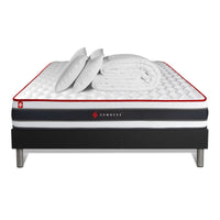 Pacchetto letto completo - Materasso 140x200cm + Box spring con doghe (kit) + 2 cuscini + Piumone - Energy