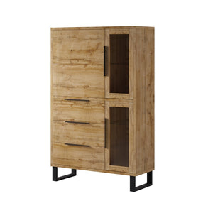 Set di 3 mobili da soggiorno collezione MILO. Colore rovere. Stile industriale.