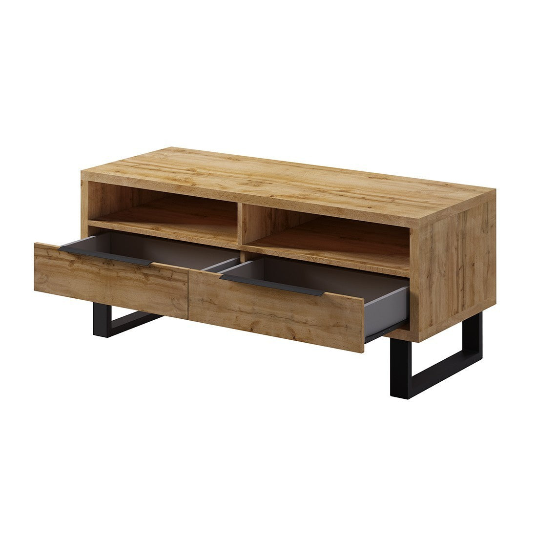 Set di 3 mobili da soggiorno collezione MILO. Colore rovere. Stile industriale.