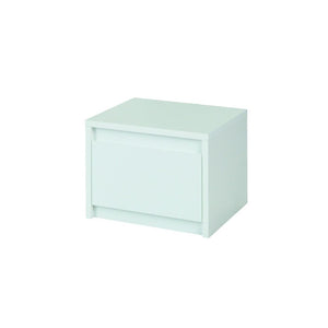 Set camera VERONA: Letto con contenitore 180x200 cm, comò con 3 cassetti, comodini, armadio a 4 ante, bianco lucido