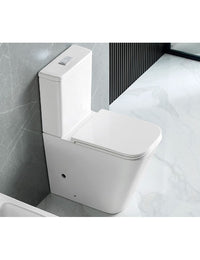 SEAN Rimless Rimless White Rimless Set WC senza brida - con sedile WC e serbatoio