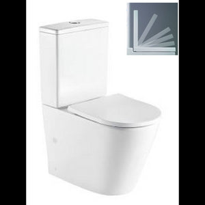 ZINA Set WC da appoggio senza montatura - con sedile WC e serbatoio