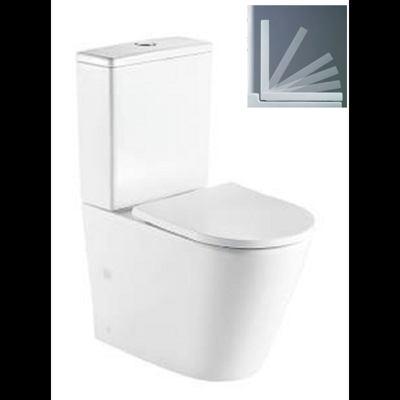 ZINA Set WC da appoggio senza montatura - con sedile WC e serbatoio