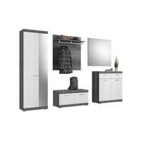 Set d''ingresso SCOTT – Mobili di stoccaggio con specchio e appendiabiti