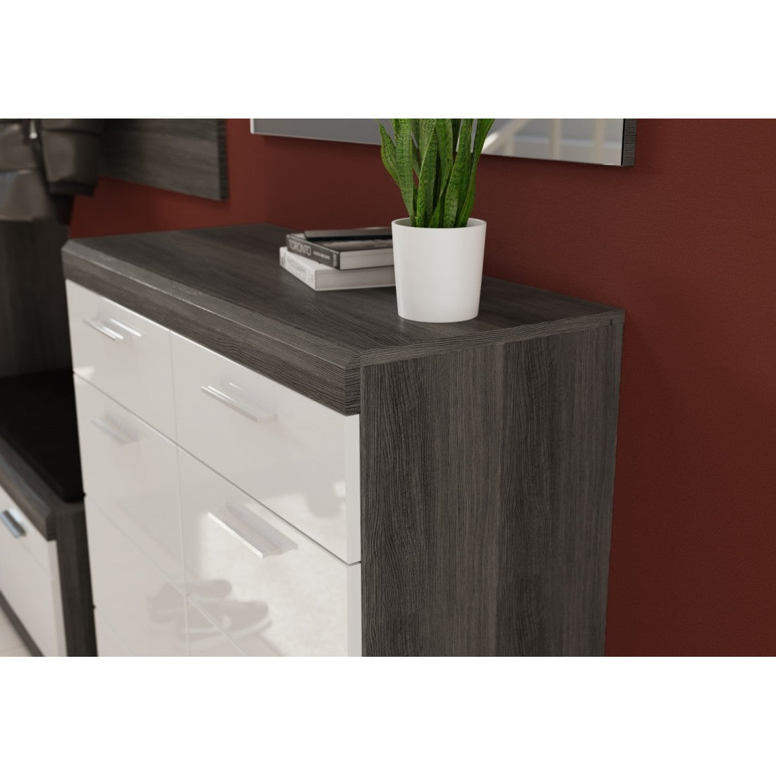 Set d''ingresso SCOTT – Mobili di stoccaggio con specchio e appendiabiti