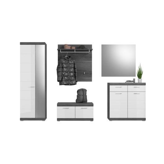 Set d''ingresso SCOTT – Mobili di stoccaggio con specchio e appendiabiti