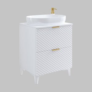 Set di 2 mobili da bagno collezione CHIC in colori bianco e dorato. Mobile sotto lavabo.