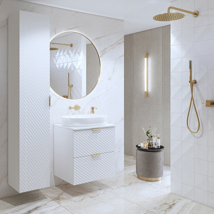 Set di 2 mobili da bagno collezione CHIC in colori bianco e dorato. Mobile sotto lavabo.