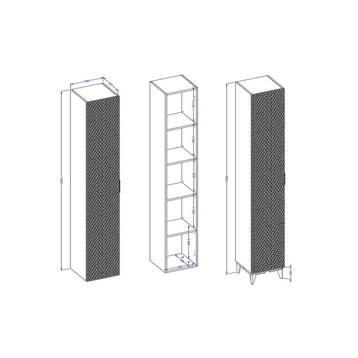 Set di 2 mobili da bagno collezione CHIC in colori bianco e dorato. Mobile sotto lavabo.