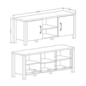 Set di 3 mobili da soggiorno collezione DARWIN. Colore abete e nero.