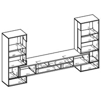 Set di 3 mobili da soggiorno collezione KOBEE. Colore bianco e rovere.