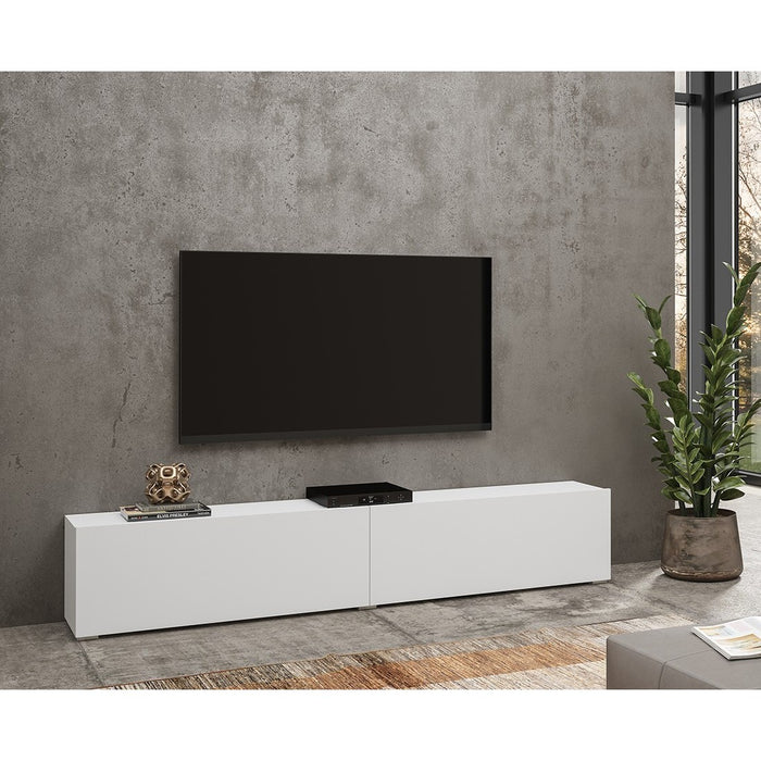 Set di 4 mobili da soggiorno collezione EVA. Colore bianco e rovere.