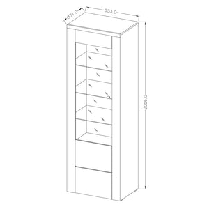 Set di 4 mobili da soggiorno collezione SANTIAGO. Colori rovere e nero effetto legno.