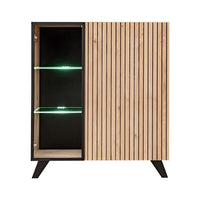 Set di 4 mobili da soggiorno NIELSEN – Camino decorativo in quercia e nero