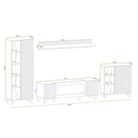 Set di 4 mobili da soggiorno NIELSEN – Camino decorativo in quercia e nero