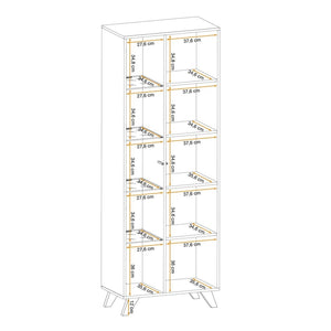 Set di 4 mobili da soggiorno NIELSEN – Camino decorativo in quercia e nero