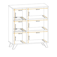 Set di 4 mobili da soggiorno NIELSEN – Camino decorativo in quercia e nero