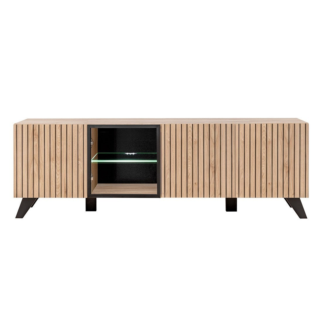 Set di 4 mobili da soggiorno NIELSEN - Rovere e nero