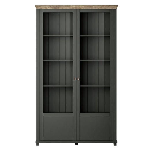 Set di 4 mobili per sala da pranzo color verde e rovere. Collezione ASSIA