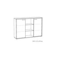 Set di 5 mobili da ufficio professionale in colore quercia dorata collezione DEPÉ