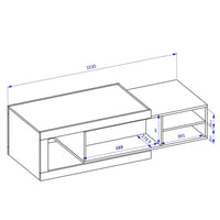 Set di 5 mobili da salotto collezione SINATRA. Colore quercia e bianco lucido.