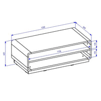 Set di 5 mobili per il soggiorno collezione VILLA. Colore quercia e nero opaco.
