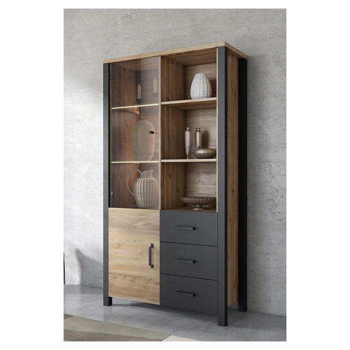 Set di 6 mobili da salotto DARWIN - Abete e nero